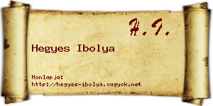 Hegyes Ibolya névjegykártya